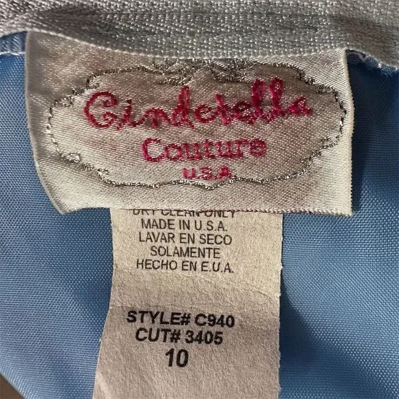 Cinderella Couture USA Blue Tulle Midi Dress Girls Size 10 - Picture 3 of 4